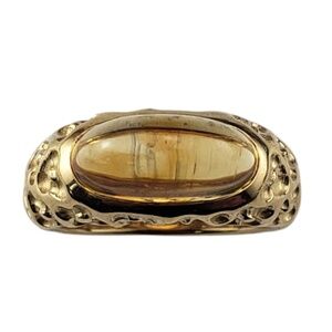 Manhattan 18 Karat Yellow Gold and Cabochon Citrine Ring Size 6.5 #20790